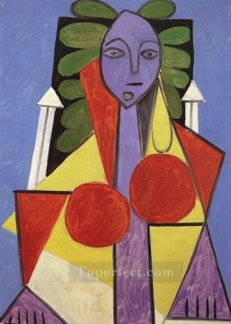 Cubism Painting - Femme dans un fauteuil Françoise Gilot 1946 Cubism